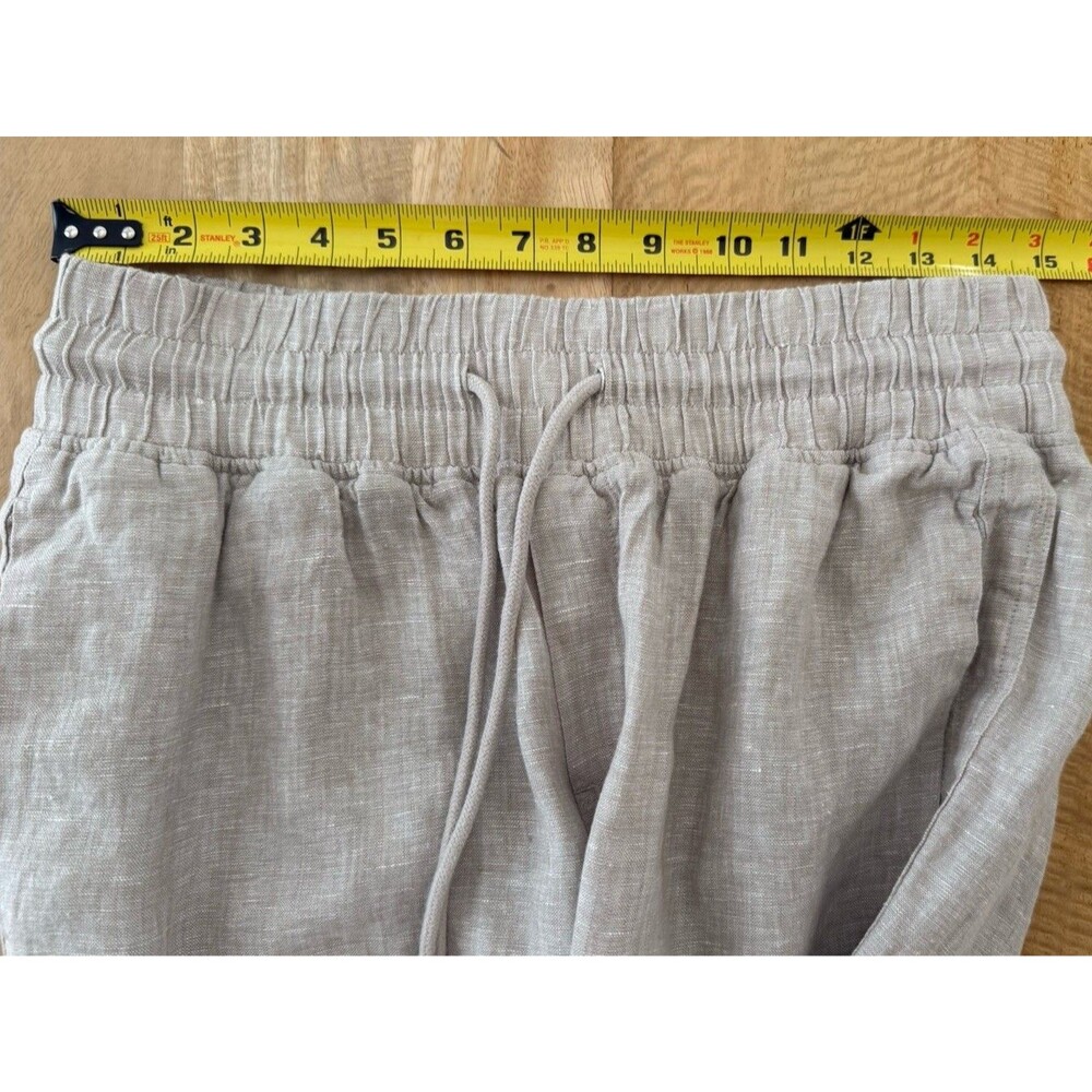 Quince 100% European Linen Pull-On Wide Leg Pant Women Sz M Flax Coastal EUC - Picture 6 of 11